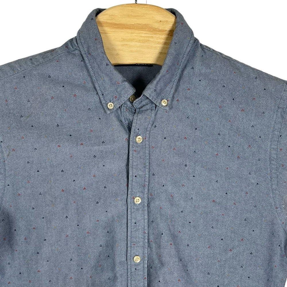 Scotch & Soda Amsterdam Couture Original Classic Men Large Denim Triangles Shirt